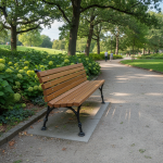 Banca parc (picioare fonta) rigle din pin BF.04 - imagine 2