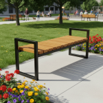 Banca parc fara spatar, rigle pin BFS.02 - imagine 2