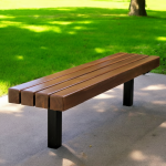 Banca parc fara spatar din lemn masiv BFS.04 - imagine 2