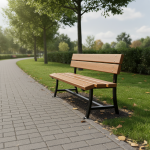 Banca parc (picioare teava) rigle pin BT.10 - imagine 2
