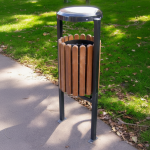 Cos gunoi lemn cu acoperis CGLA.40L - imagine 2