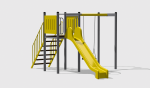 Tobogan drept 2,5m cu platforma și hinta TDPH.01.01