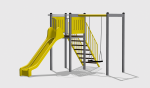 Tobogan drept 2,5m cu platforma și hinta TDPH.01.01 - imagine 2