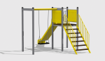 Tobogan drept 2,5m cu platforma și hinta TDPH.01.01 - imagine 3