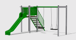 Tobogan drept 2,5m cu platforma și hinta TDPH.01 - imagine 2