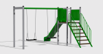 Tobogan drept 2,5m cu platforma și hinta TDPH.01 - imagine 3