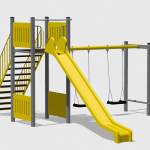 Tobogan drept 3,5m cu platforma și hinta TDPH.02