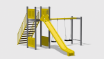 Tobogan drept 3,5m cu platforma și hinta TDPH.02