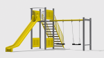 Tobogan drept 3,5m cu platforma și hinta TDPH.02 - imagine 2