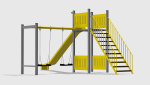 Tobogan drept 3,5m cu platforma și hinta TDPH.02 - imagine 3