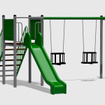 Tobogan drept 2m cu platforma si hinta TDPH.03