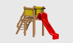 Tobogan drept 2,5m cu platforma lemn TDPL.01