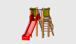 Tobogan drept 2,5m cu platforma lemn TDPL.01 - imagine 4