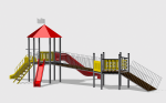 Complex de joacă CJ.48.N – vedere cu jocurile interactive X și O