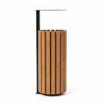 Cos gunoi lemn cu acoperis CGLA.60L - imagine 2